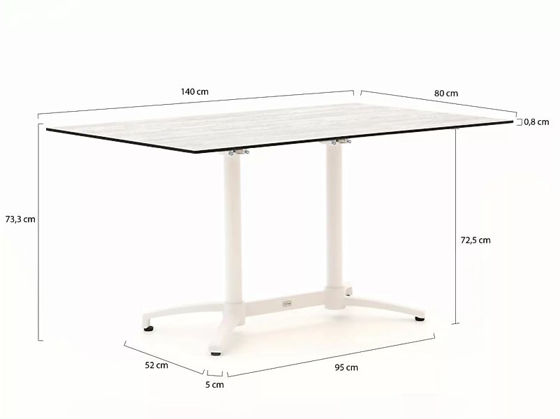 Bellagio Canzo Gartentisch klappbar 140x80 cm günstig online kaufen