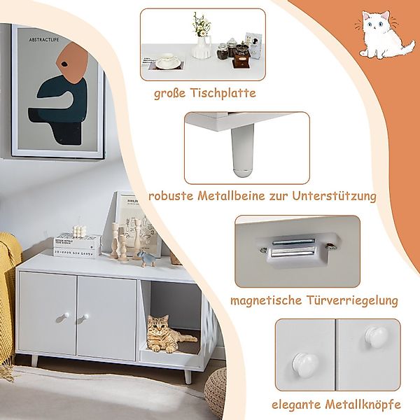 COSTWAY Tierhaus Couchtisch & Katzenhaus, mit günstig online kaufen