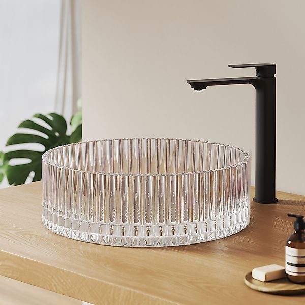 EMKE Aufsatzwaschbecken Rundes Glas Aufsatzwaschbecken 40 günstig online kaufen