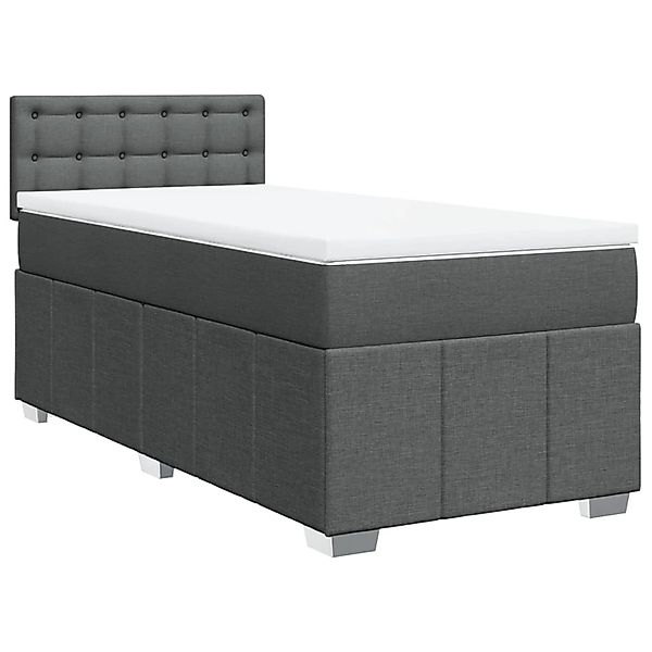 vidaXL Boxspringbett mit Matratze Dunkelgrau 100x200 cm Stoff 3286994 günstig online kaufen