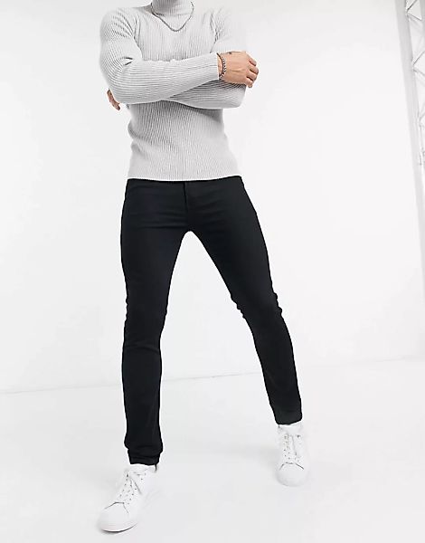 Topman – Eng geschnittene Stretch-Jeans aus Bio-Baumwollmix in Schwarz günstig online kaufen