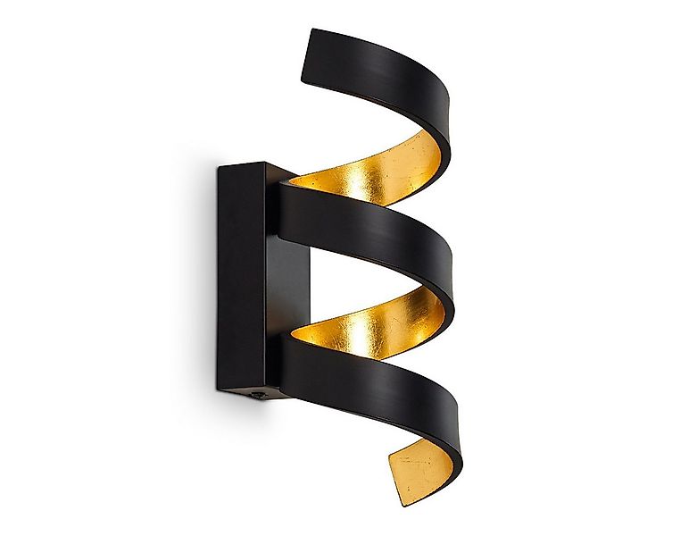 hofstein Wandleuchte »Delia« LED Wandlampe aus Metall in Schwarz/Gold, 3000 günstig online kaufen