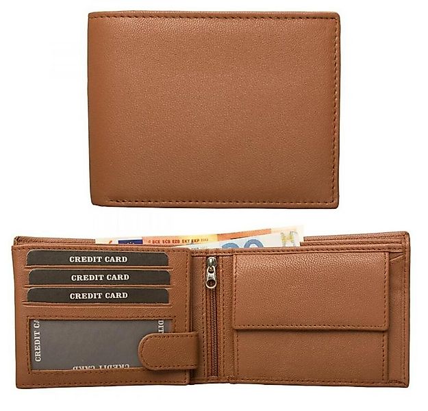 Geldbörse Geldbörse Nappa-Leder Scheintasche cognac/tan (1-tlg) günstig online kaufen