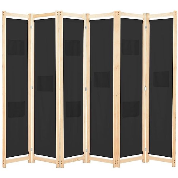 vidaXL Raumteiler 6-teiliger Raumteiler Schwarz 240 günstig online kaufen