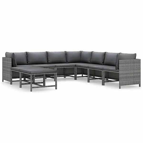 vidaXL Gartenlounge-Set 9-tlg. Garten-Lounge-Set mit Kissen günstig online kaufen