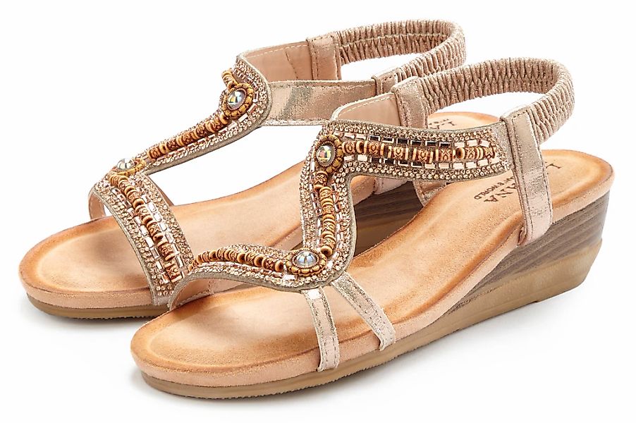 LASCANA Sandale "Sommerschuh", Sandalette, Sommerschuh, kleiner Keilabsatz günstig online kaufen