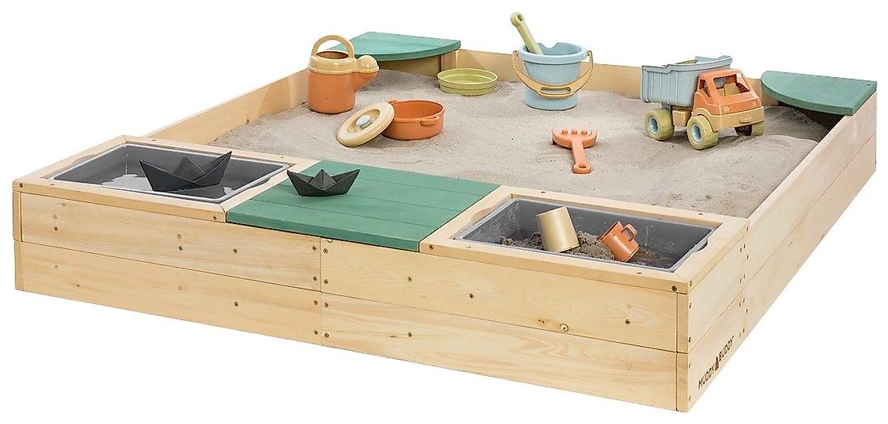 MUDDY BUDDY® Sandkasten Beach Rebel, natur - salbeigrün, FSC® - schützt Wal günstig online kaufen