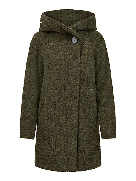 VILA Kapuze Wollgemisch Mantel Damen Grün günstig online kaufen
