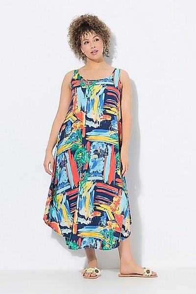 Ulla Popken Maxikleid Kleid bedruckt A-Linie Rundhals ärmellos günstig online kaufen
