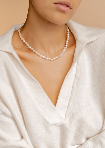 Hey Happiness Perlenkette mit weißen Süßwasserperlen, günstig online kaufen