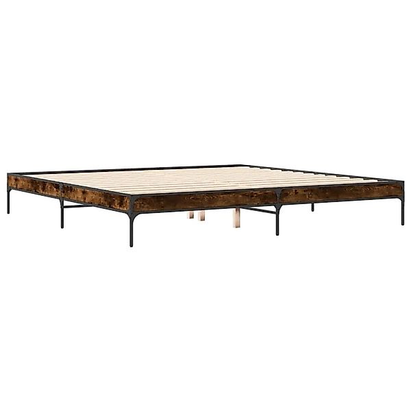 vidaXL Bettgestell Räuchereiche 200x200 cm Holzwerkstoff und Metall 844998 günstig online kaufen
