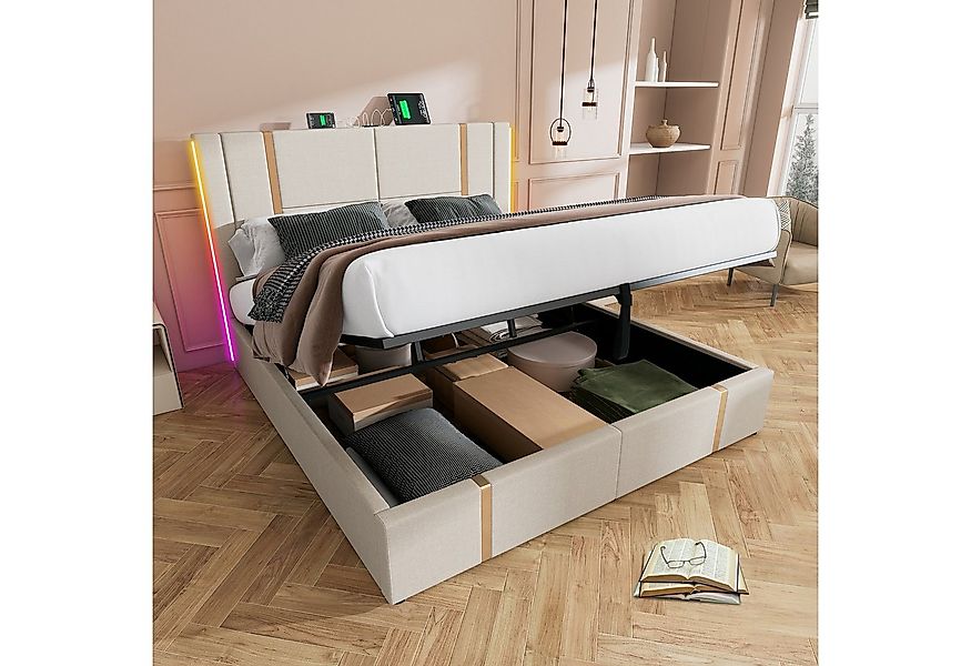 STILVORA Polsterbett Bettgestell 160x200 Einzelbett Jugendbett mit Stauraum günstig online kaufen