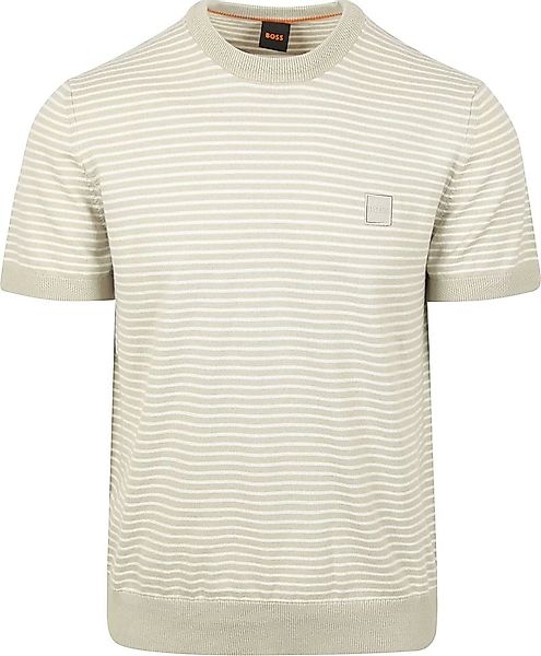 BOSS Knitted T-shirt Kanache Greige  - Größe M günstig online kaufen
