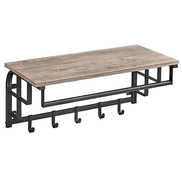 VASAGLE Wandgarderobe, Wandregal mit Haken, Länge günstig online kaufen