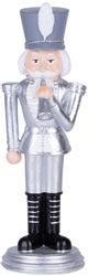 PROREGAL® Dekofigur Nussknacker Figur MagicHome silber/weiß günstig online kaufen