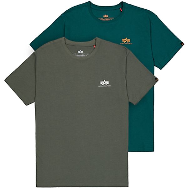 Alpha  T-Shirts & Poloshirts Basic T Small Logo 2 Pack - dark olive/force g günstig online kaufen