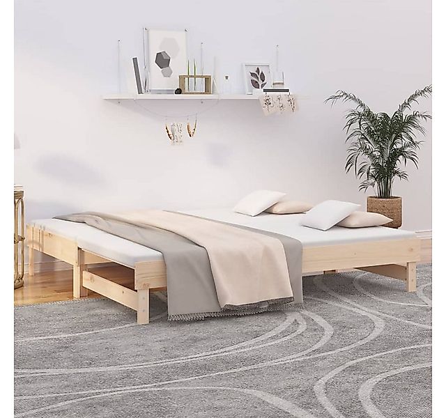 vidaXL Bett, Tagesbett Ausziehbar 2x(75x190) cm Massivholz Kiefer günstig online kaufen
