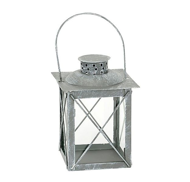 Posiwio Kerzenlaterne Kleine Laterne WINSTON grau weiß gewischt Metalllater günstig online kaufen