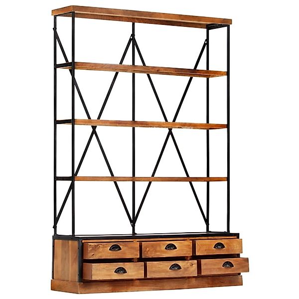 VidaXL Bücherregal 4 Ebenen 6 Schubladen 122×36×181 cm Massivholz günstig online kaufen