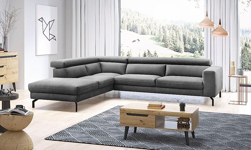 Places of Style Ecksofa »Olanta, modern und bequem, Breite 305cm, Fuß 16cm günstig online kaufen