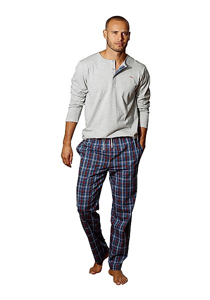 s.Oliver Pyjama 1 Stück, 2 Stk. tlg., Schlafanzug in langer Form mit Knopfl günstig online kaufen