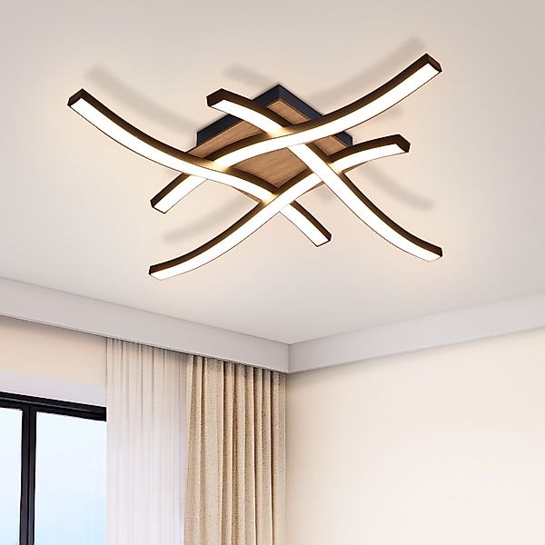 ZMH LED Deckenleuchte Wohnzimmer Schwarz Modern günstig online kaufen