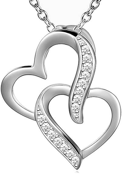 Limana Herzkette Silber 925 Kette mit Herz-Anhänger Silberkette Echtschmuck günstig online kaufen