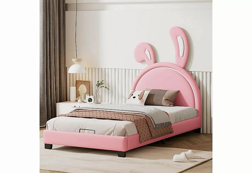 BlingBin Polsterbett Kinderbett mit Lattenrosten und Rückenlehne 90*200cm ( günstig online kaufen
