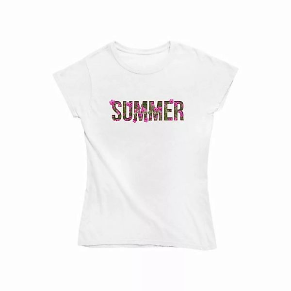 Novux T-Shirt Summer Lover Damen Tshirt farbe Weiß (1-tlg) aus Baumwolle günstig online kaufen