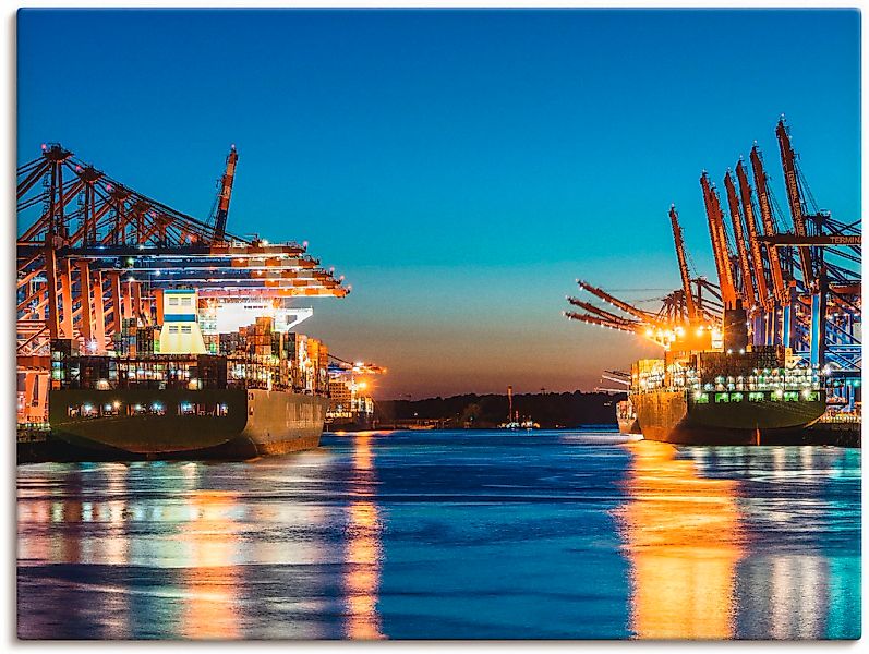 Artland Wandbild "Hamburg Hafen am Abend 2", Deutschland, (1 St.), als Lein günstig online kaufen