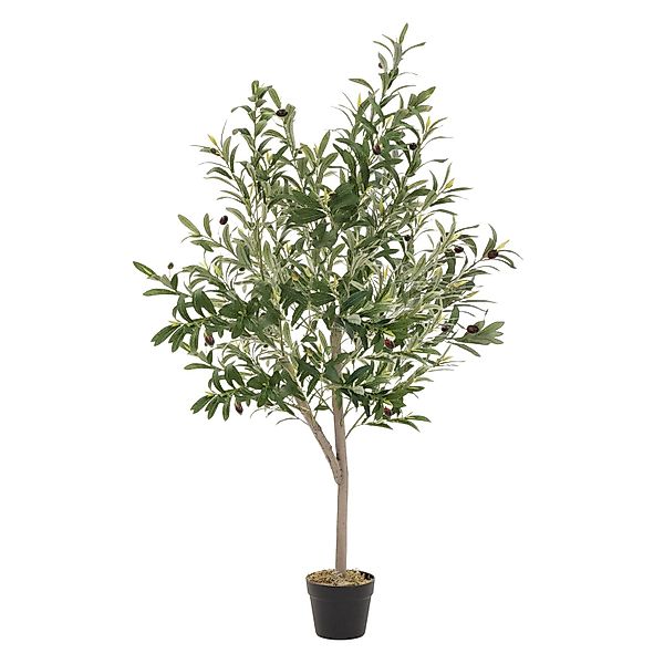 ML-Design Künstlicher Olivenbaum im Topf 150cm Groß mit Naturholzstamm günstig online kaufen