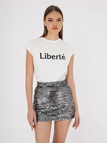 Freshlions T-Shirt Freshlions Print T-Shirt 'Liberte' weiß S Ohne günstig online kaufen