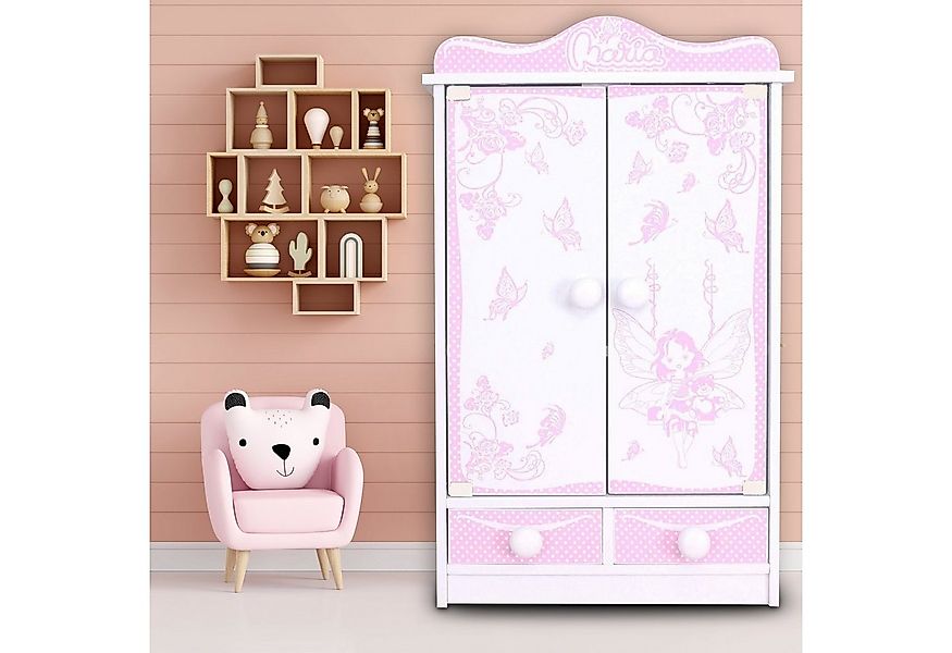 habeig Puppenkleiderschrank Kinderschrank Kleiderschrank 52 cm hoch Wandsch günstig online kaufen