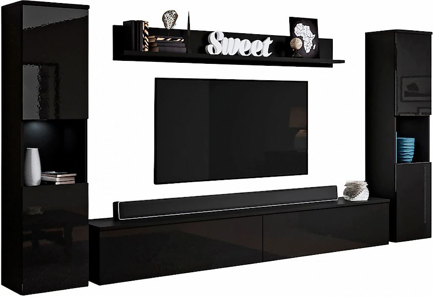 INOSIGN Wohnwand "PARIS, Vitrine Türanschlag links/rechts wechselbar" Kompl günstig online kaufen