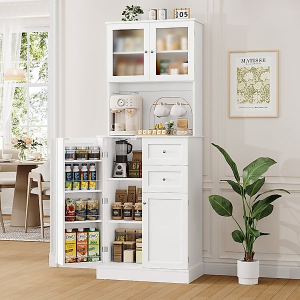 HOMECHO Küchenbuffet 182.5cm Küchenschrank mit 4 günstig online kaufen