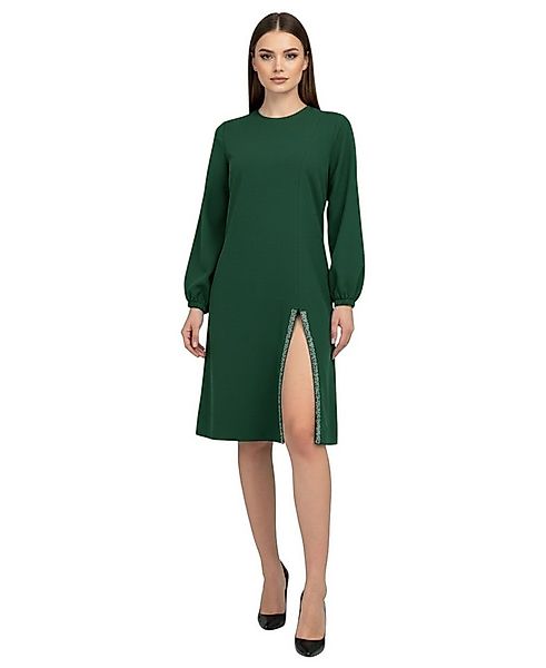 fashionshowcase Longtunika Damen Kleid Kleid mit Schlitz und Steindetail la günstig online kaufen