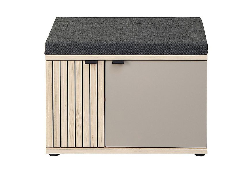 Innostyle Schuhbank PISA, Basaltfarben, Riva Eiche Dekor, 2 Türen, mit Sitz günstig online kaufen
