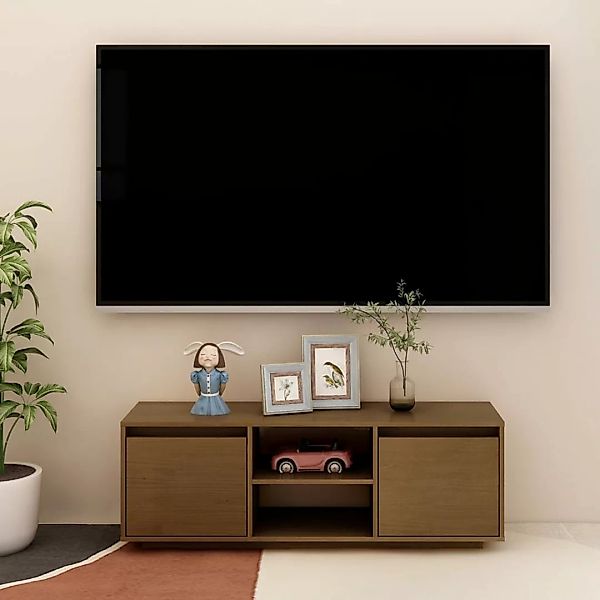 Tv-schrank Honigbraun 110x30x40 Cm Massivholz Kiefer günstig online kaufen