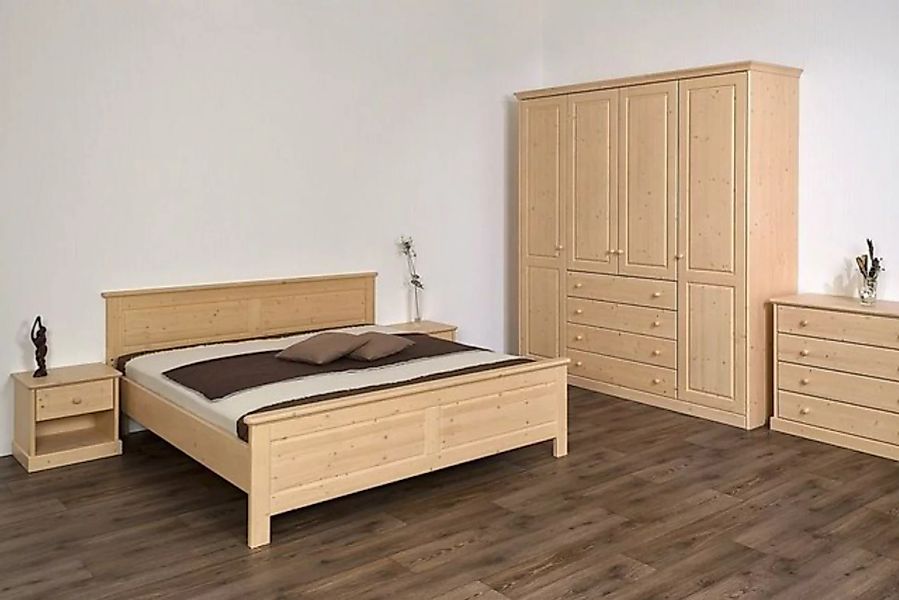 Natur24 Bett Doppelbett Innsbruck 180x200cm in Zirbe Natur mit Kopfteil günstig online kaufen