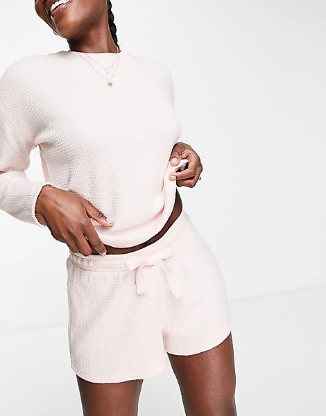 ASOS DESIGN – Mix & Match – Pyjama-Shorts mit gebürsteter Waffelstruktur in günstig online kaufen