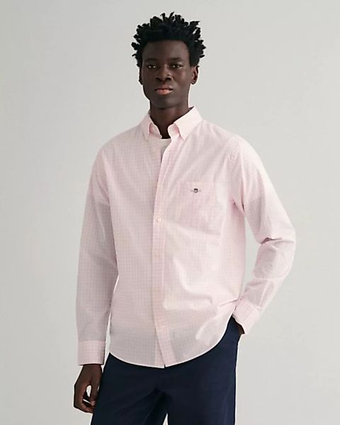 Gant Langarmhemd Regular Fit Gingham Popeline Hemd strapazierfähig pflegele günstig online kaufen