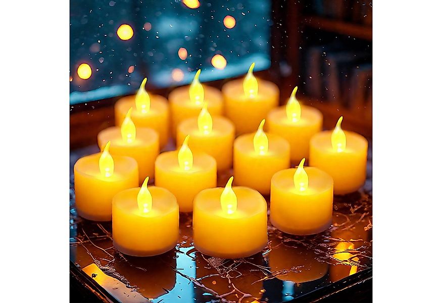 LQWELL LED-Kerze LED Flammen 12 er LED-Kerze Fairy Lights,3D Flamme Batteri günstig online kaufen