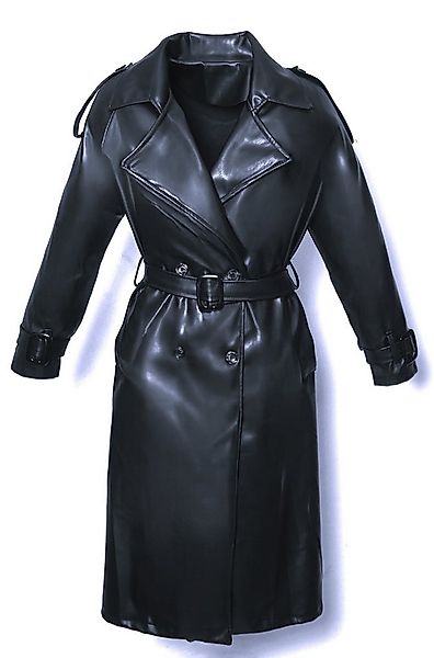 Be Noble Lederimitatmantel Mailand Langer Trenchcoat Mantel Oversize aus Ku günstig online kaufen