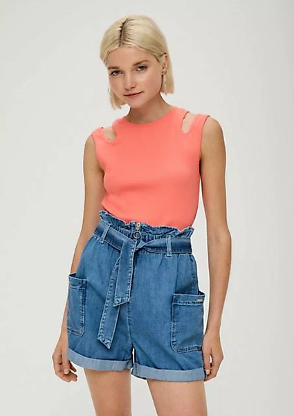 QS Jeansshorts Jeans-Shorts Paper Bag / Relaxed Fit / High Rise / Semi Wide günstig online kaufen