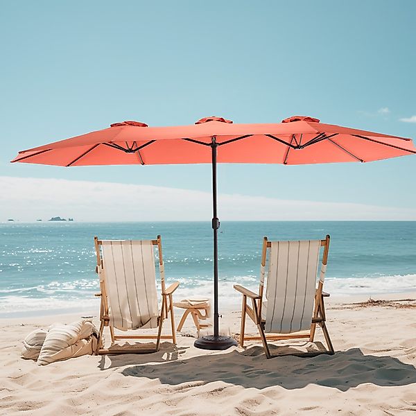 LVHOM Marktschirm (Modell A)ca.450x300cm rechteckig Doppelseiten-Marktschir günstig online kaufen