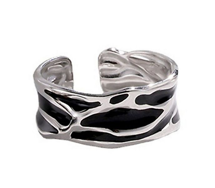 KARMA Fingerring Edelstahlring Silber Schwarz Damen Ring Fingerring Damenri günstig online kaufen