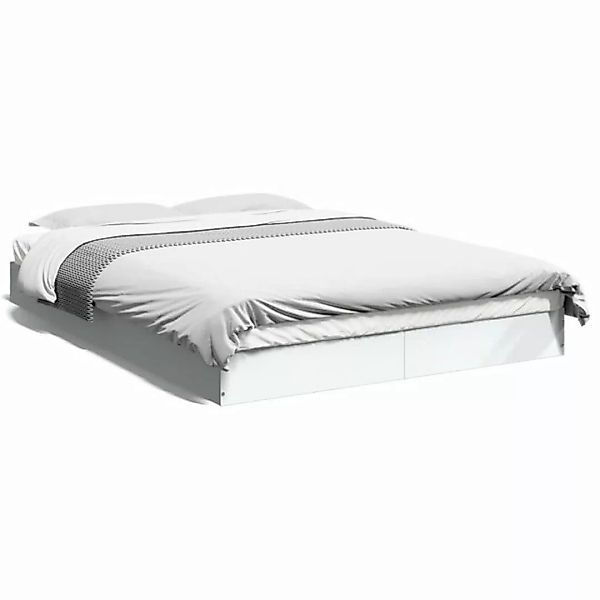 vidaXL Bett Bettgestell Weiß 135x190 cm Holzwerkstoff günstig online kaufen