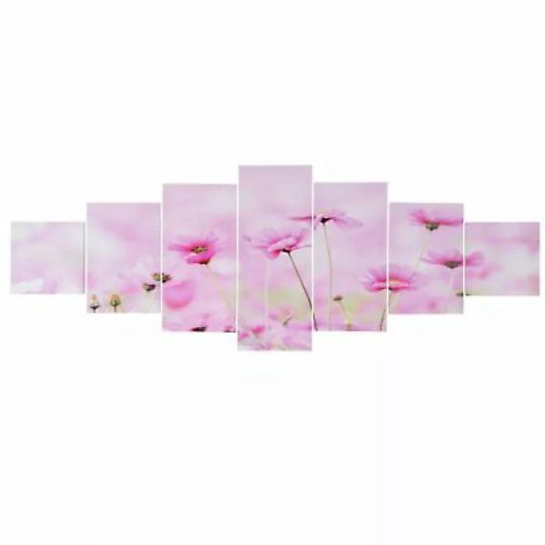 HWC Mendler Leinwandbild 7-teilig, 140x50cm, Blumen mehrfarbig günstig online kaufen