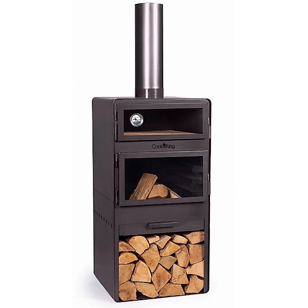 CookKing Terrassenofen Vento Plus Stahl inkl. Pizzaofen 50 x 50 x 150 cm Sc günstig online kaufen