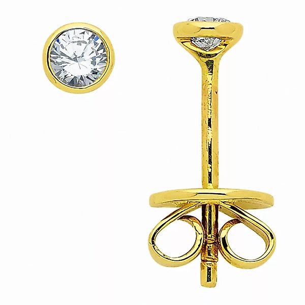 Adelia´s Paar Ohrhänger "585 Gold Ohrringe Ohrstecker Ø 3,4 mm", mit Diaman günstig online kaufen
